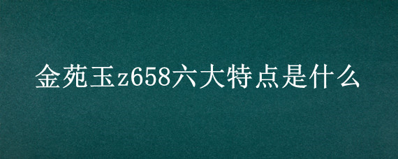 金苑玉z658六大特点是什么