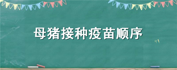 母猪接种疫苗顺序