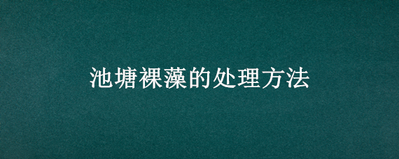 池塘裸藻的处理方法