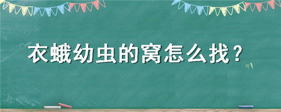 衣蛾幼虫的窝怎么找