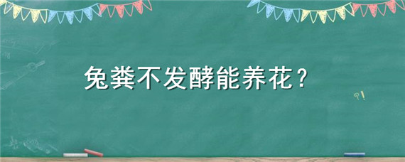 兔粪不发酵能养花