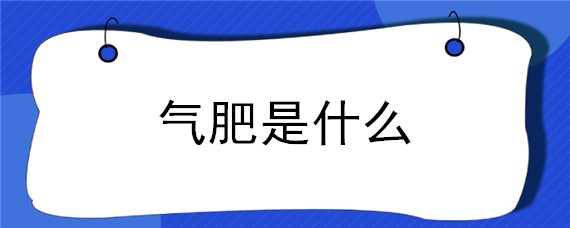 气肥是什么