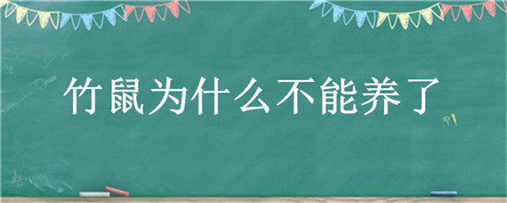 竹鼠为什么不能养了"