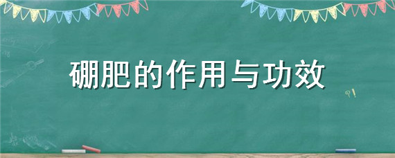 硼肥的作用与功效"