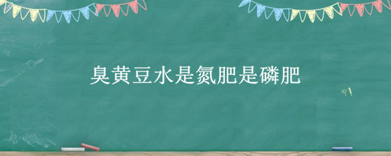 臭黄豆水是氮肥是磷肥